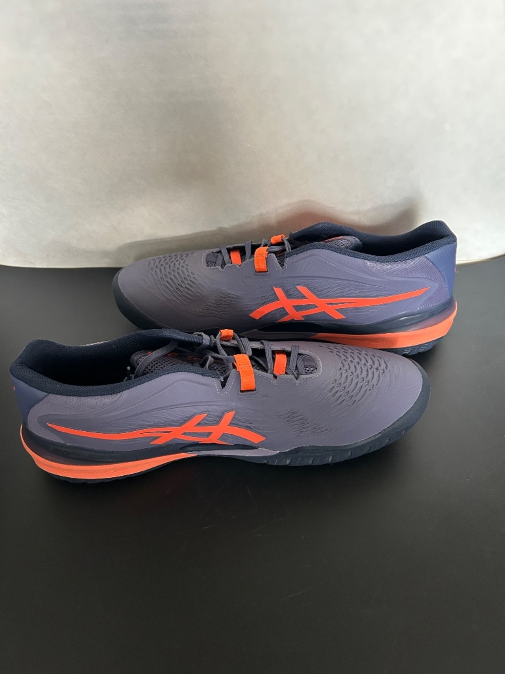 Asics Gel-Resolution X Clay Men's Tennis Shoes Greyish Purple/Nova Orange 12.5 W - Picture 3 of 12
